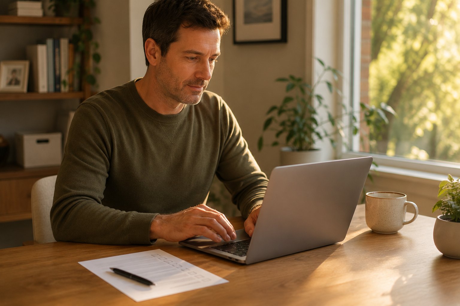 Person At A Laptop Learning How To Apply For A Consent Order Without A Lawyer Through The Online Court Portal