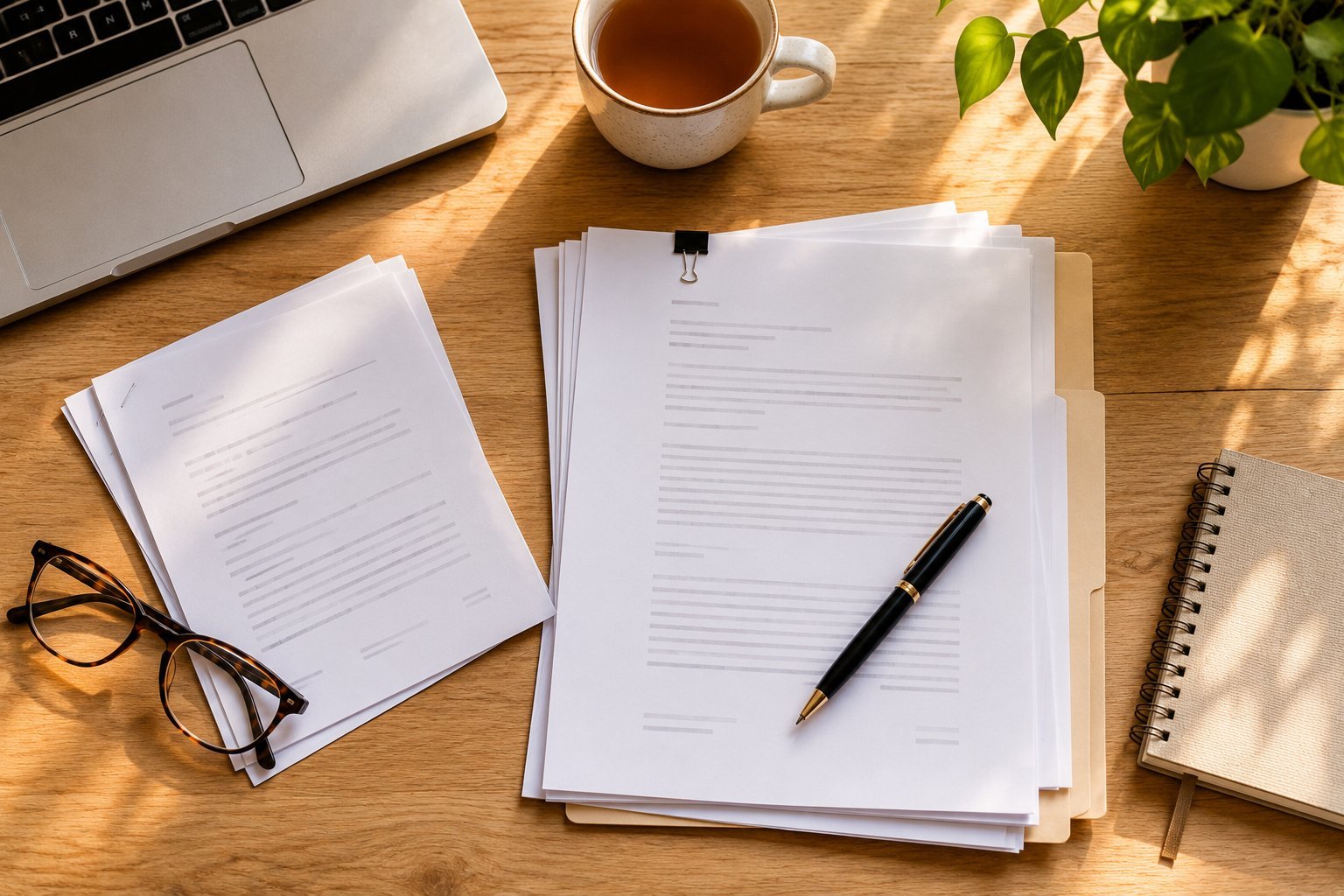 The Completed Consent Order Application Form And Financial Documents Laid Out Neatly Ready To File With The Court